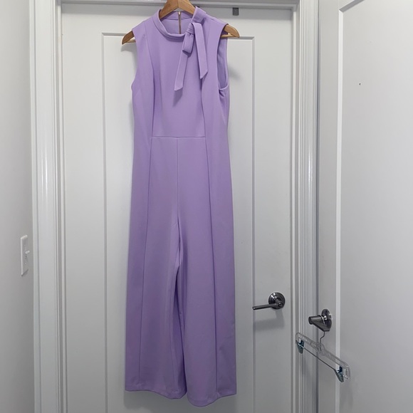 Calvin Klein Pants - 💐NWT! Lavender CALVIN KLEIN Sleeveless Tie Neck Jumpsuit - Size 10